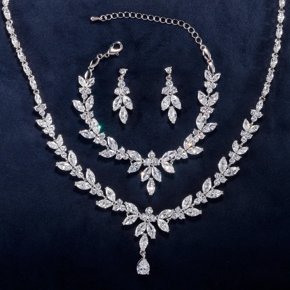 ZAKOL marque de luxe cubique zircone boucles d'oreilles collier élégant magnifique CZ mariage Banquet fête ensemble de bijoux