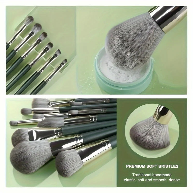 Ensemble de pinceaux de maquillage 14 pièces, poils en Nylon doux, pinceau de fond de teint, pinceau de fard à paupières, ensemble de pinceaux de maquillage multifonctions de voyage