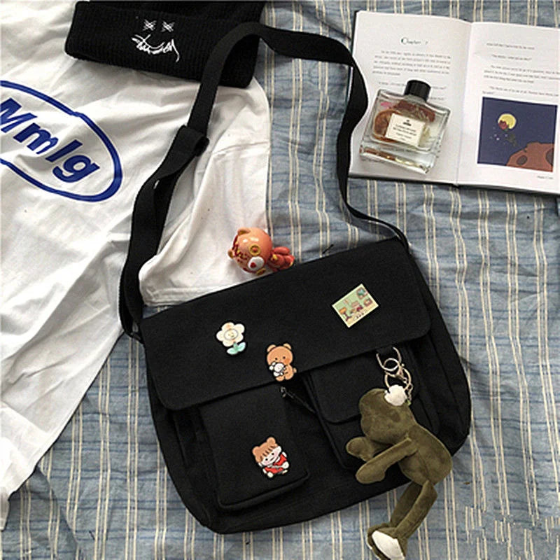 Sac à Main Femme FXZLLQ - Besace Toile Imprimée Bandoulière École - Lencensa 