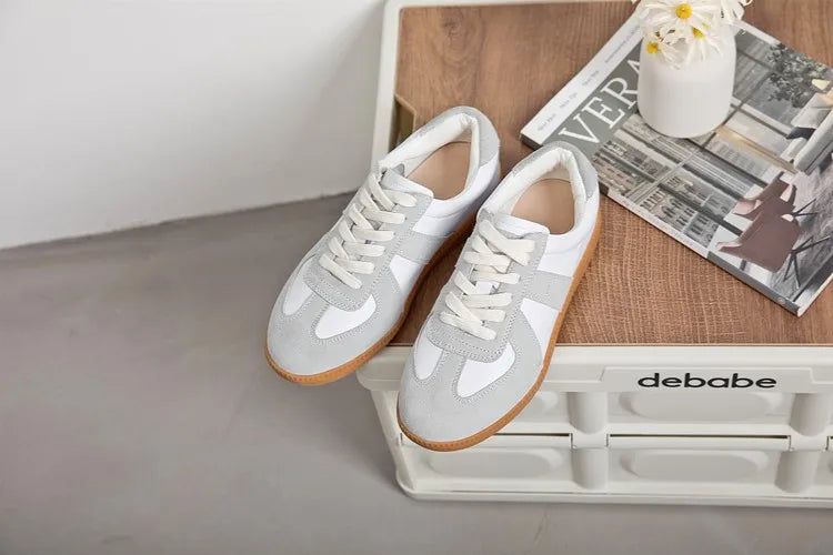 Baskets Femme en Cuir Véritable - Chaussures Décontractées Printemps 2025