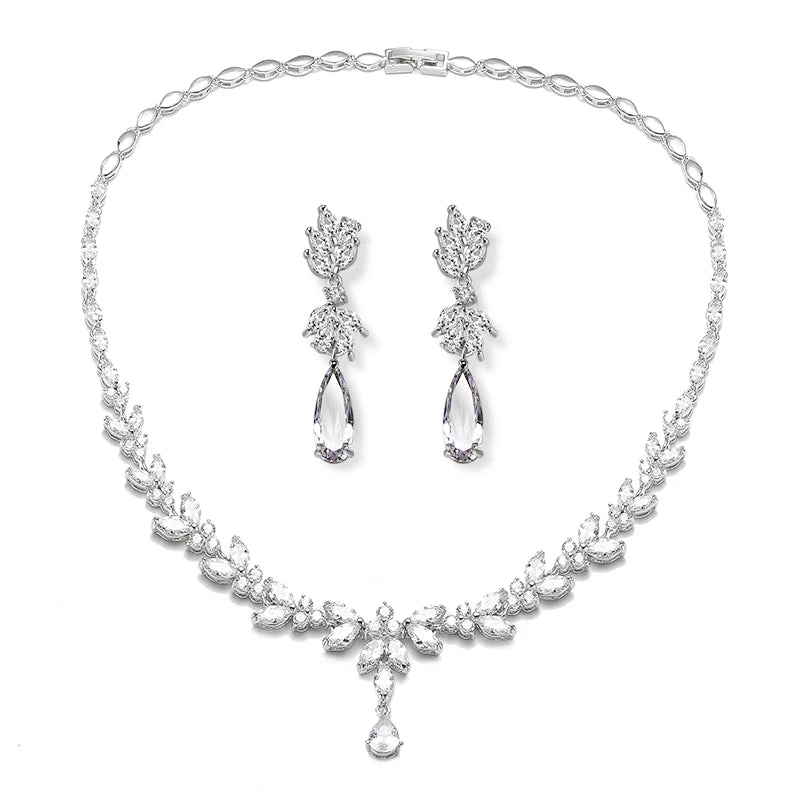 ZAKOL marque de luxe cubique zircone boucles d'oreilles collier élégant magnifique CZ mariage Banquet fête ensemble de bijoux