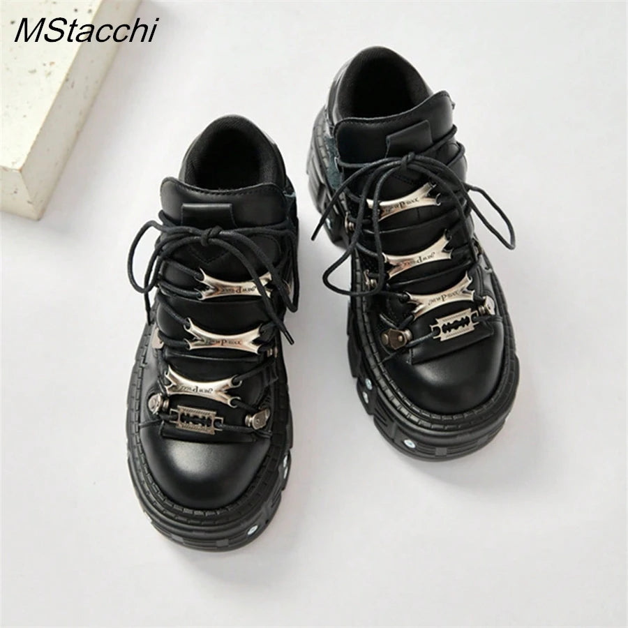 Lencensa - Chaussures Gothiques Premium | Baskets Plateforme Rock Punk de Qualité Supérieure