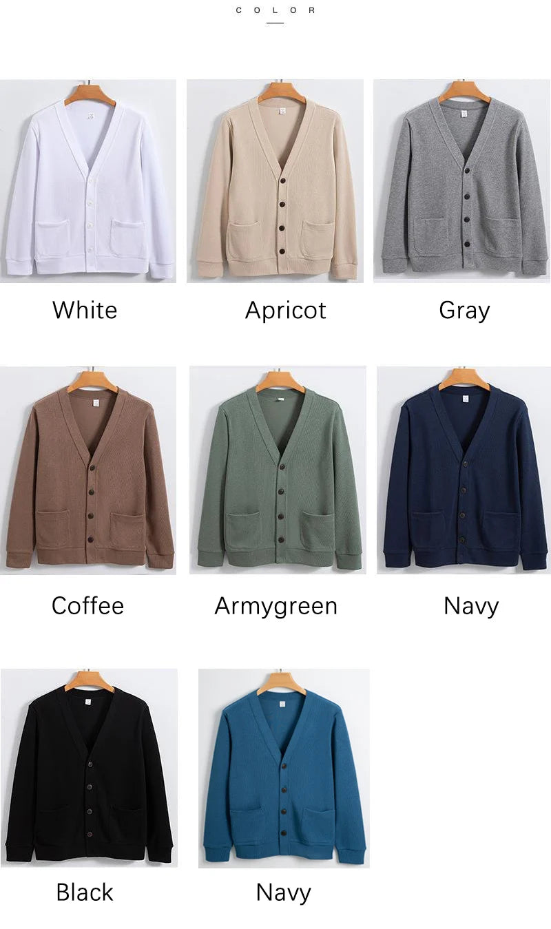 Cardigan Homme BROWON - Pull Col V 80% Coton Mode Coréenne - Lencensa 