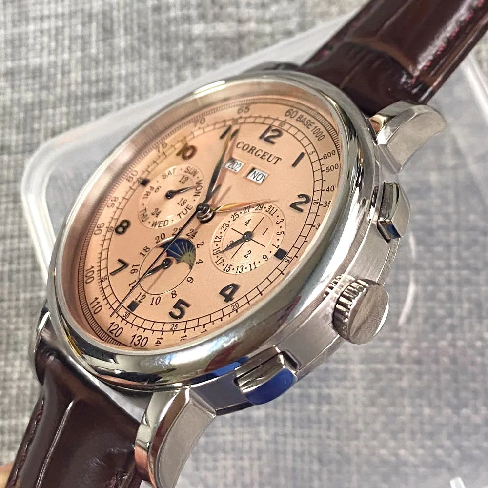 Montre automatique pour hommes Multification Date jour mois année 316L montre mécanique pour hommes boîtier poli indicateur jour/nuit 42mm