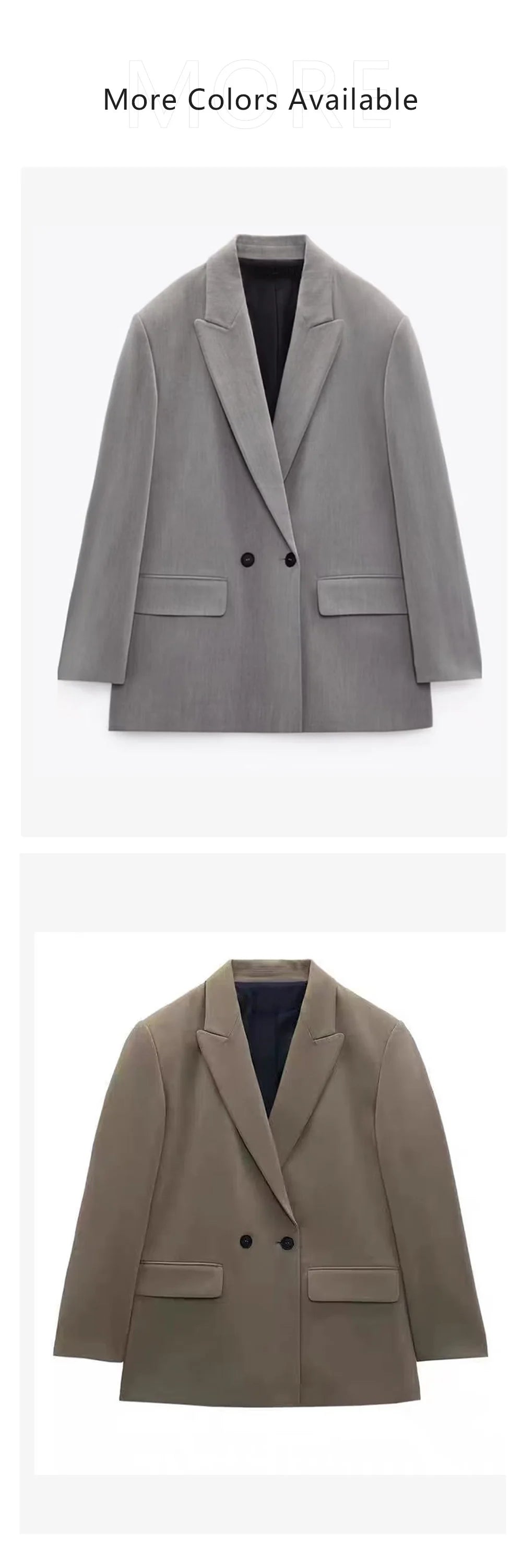 Veste de costume décontractée à double boutonnage pour femme, coupe ample, de haute qualité, pour les déplacements, nouvelle collection automne et hiver 2023 - Lencensa 