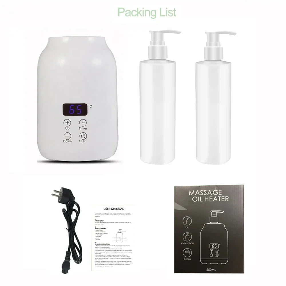 Chauffe-Lotion de Massage Digital - Réchauffeur Huile Crème LED Minuteur - Lencensa 