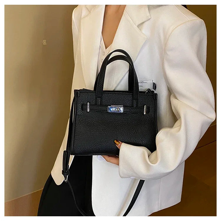 Sac messager élégant pour femme – Sac fourre-tout en cuir de marque de luxe avec sangle réglable
