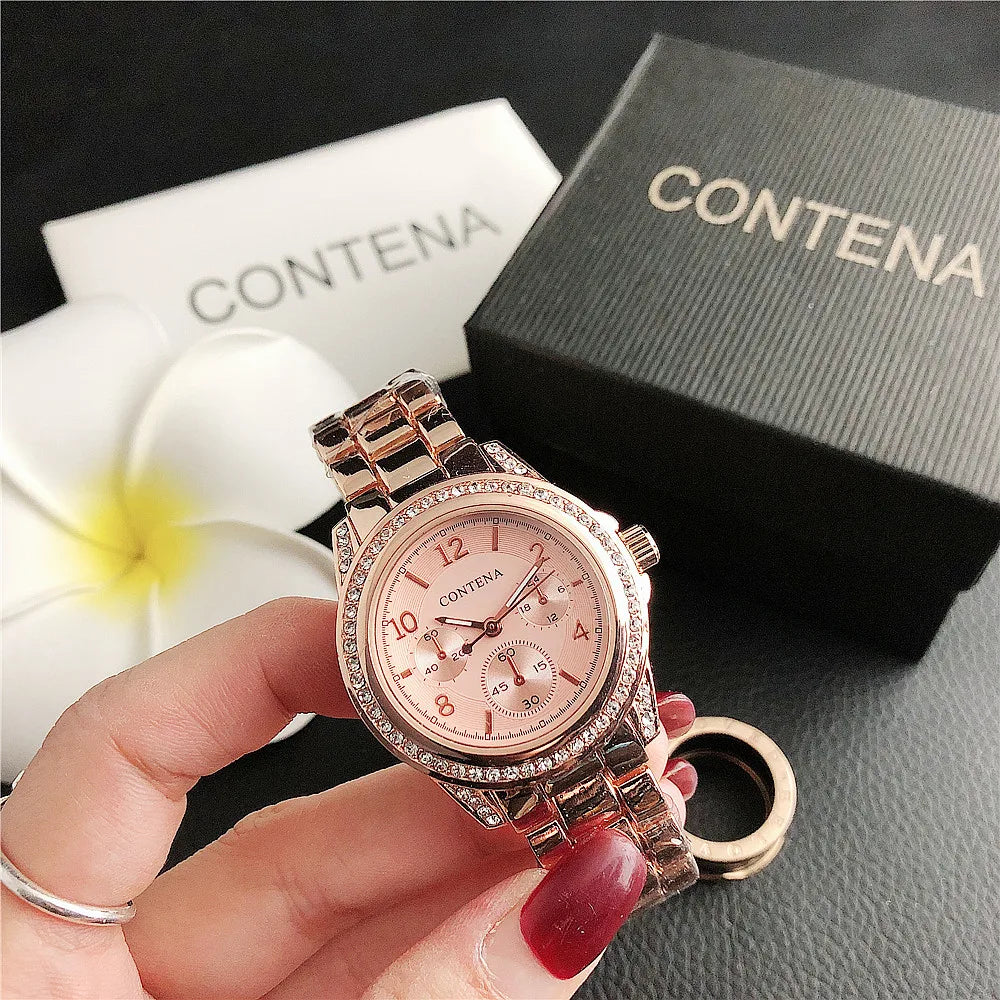 Montre pour femme Top marque de luxe en acier inoxydable strass Quartz montre-bracelet pour femmes mode robe dames horloge montre femme