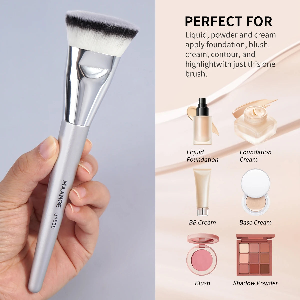 MAANGE-Ensemble de pinceaux de maquillage à double tête, outils de maquillage doux pour la peau, fond de teint, poudre, correcteur, fard à joues, bronzant - Lencensa 