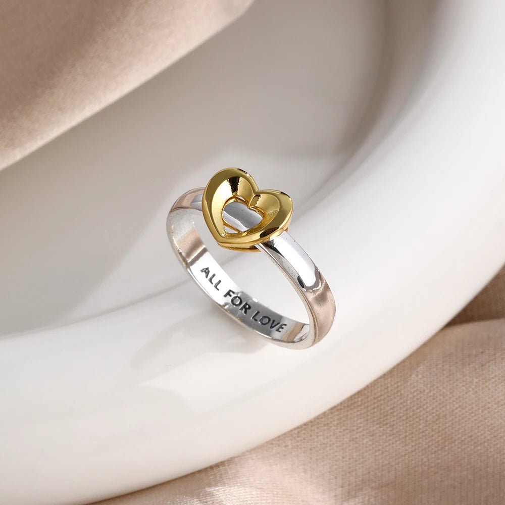 Miniso 925 originaux argent 18K plaqué or princesse voiture coeur Mickey Minnie bague de mariage ensemble pour femme Tiki bijoux cadeau de fête