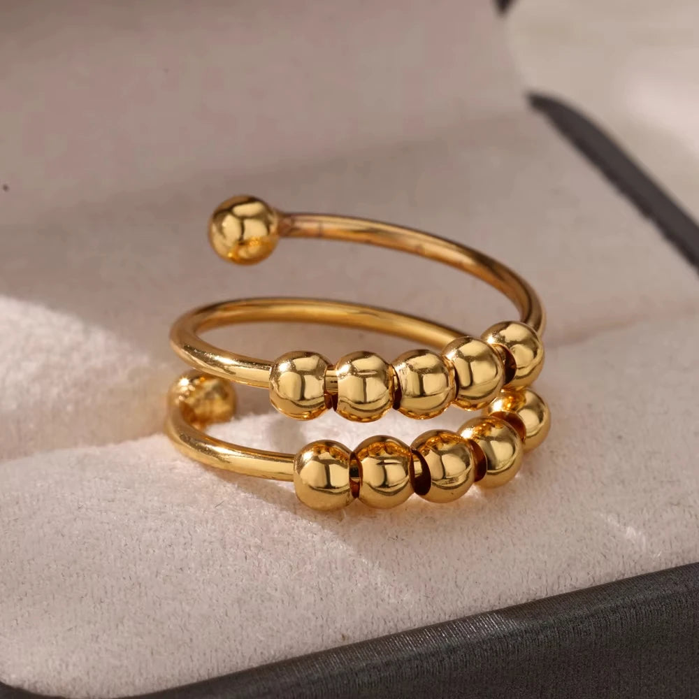 Bagues géométriques en acier inoxydable et Zircon pour femmes, bijoux de luxe, mauvais œil, couleur or, réglables, tendance, cadeau esthétique de mariage