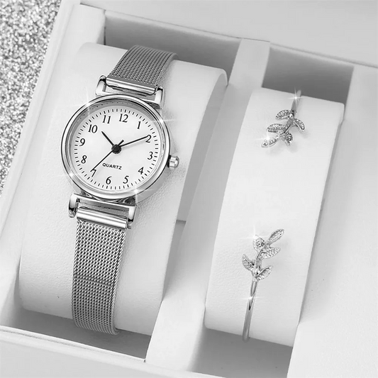 Femmes Montre de mode Bracelet décontracté montres ensemble dames Simple cadran Quartz montres robe horloge Montre Femme
