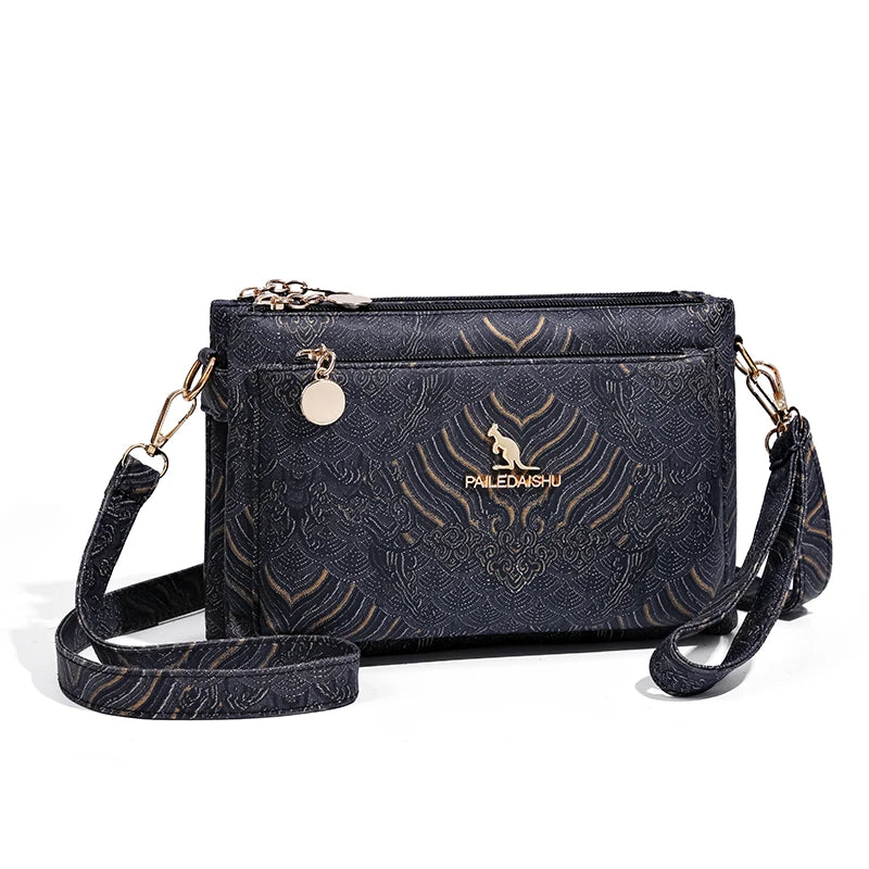 Sac à Main en Cuir de Luxe pour Femme, Sacoche de Marque Authentique, de Styliste, à Bandoulière, Multicouche, 03 Utilisation