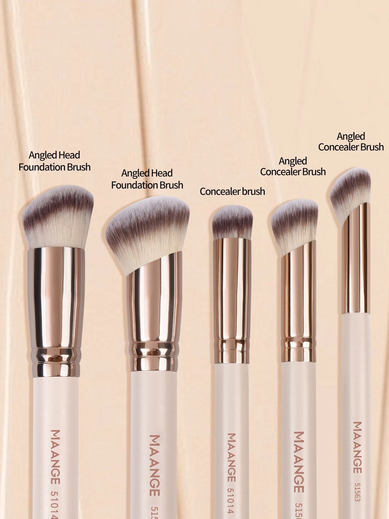 MAANGE 5 pièces pinceaux de maquillage poudre fard à joues brosse fond de teint pinceau de maquillage pinceau de Contour Portable pour voyage cadeau de saint valentin