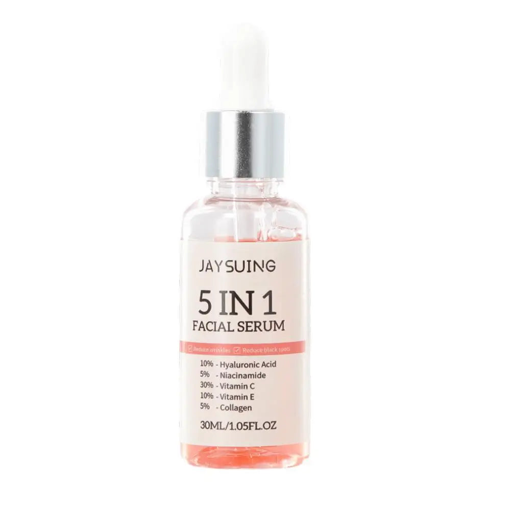 Sérum visage 5 en 1, hydratant, blanchissant, anti-déformable, anti-âge, vitamine C et acide hyaluronique pour réduire les pores, 30ml