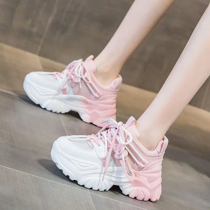 Baskets Femme Plateforme - Chaussures Décontractées Printemps