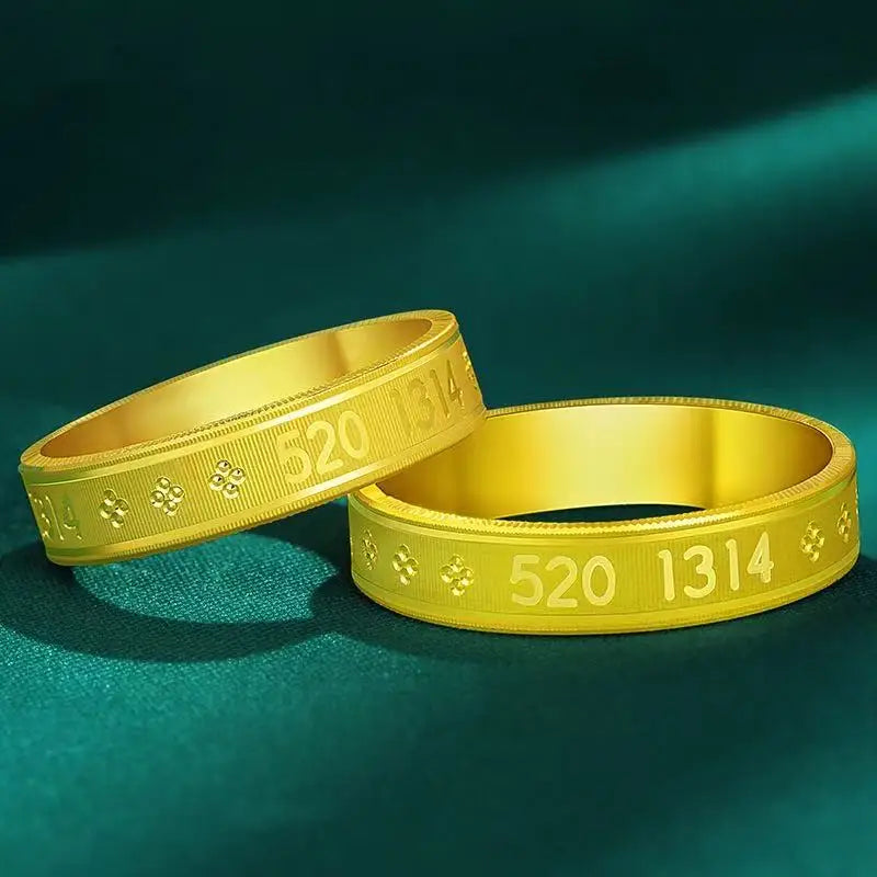 Bague Couple Or 24K Cœur - Sculpture CNC Boucle Fermée Premium
