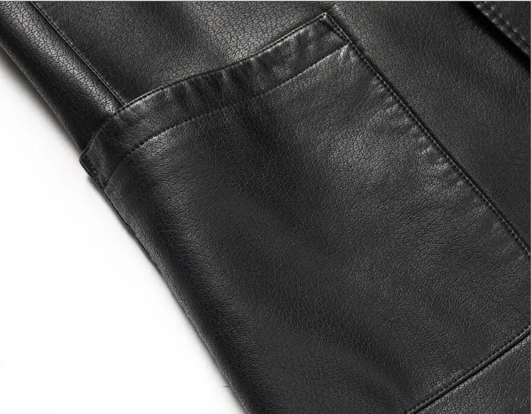 Veste Cuir Premium Lencensa - Manteau Décontracté Haute Qualité - Excellence Automne-Hiver
