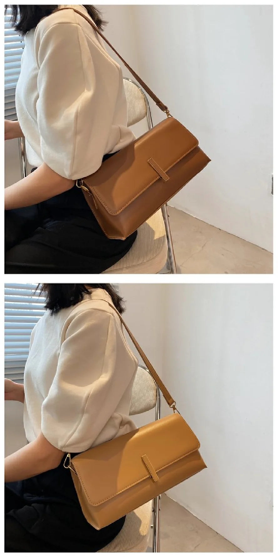 Hot Sacs En Cuir Pu Pour Femmes, Sac Messager Simple, Décontraé, Tout Match, Mode Initiée, Nouveau Style Coréen, Dames
