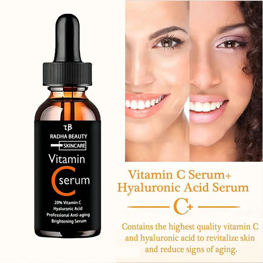 Sérum pour le visage à la vitamine C, hydratant longue durée, améliore la rugosité, éclaircit les taches, acide hyaluronique, Essence de lifting du visage