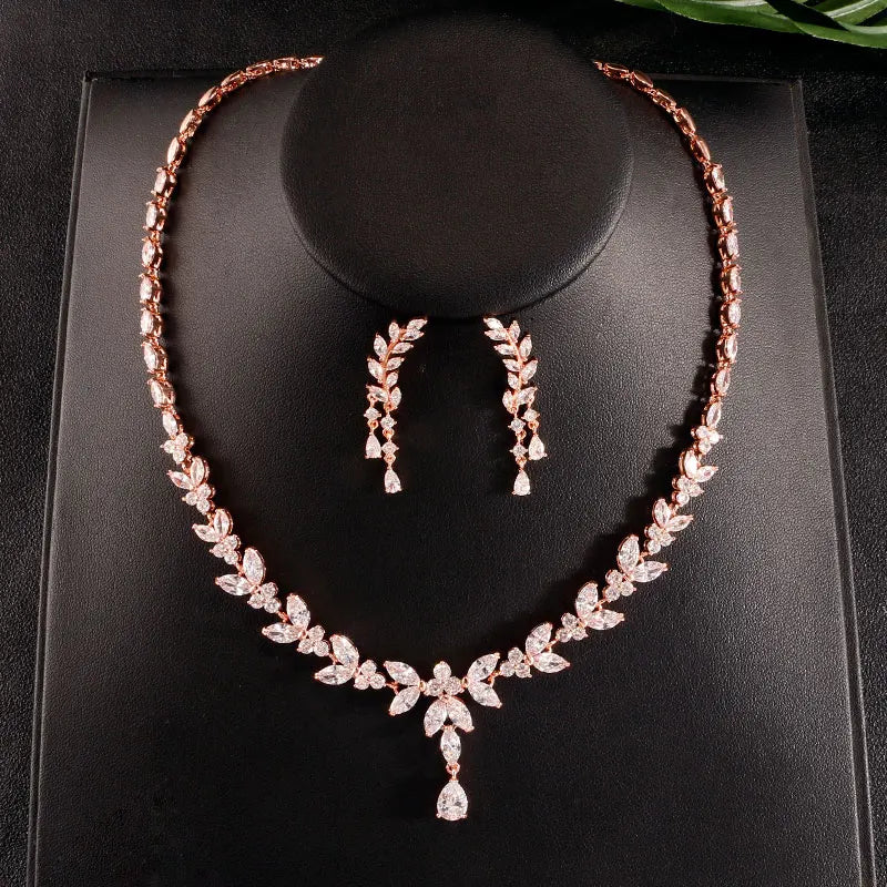 ZAKOL marque de luxe cubique zircone boucles d'oreilles collier élégant magnifique CZ mariage Banquet fête ensemble de bijoux