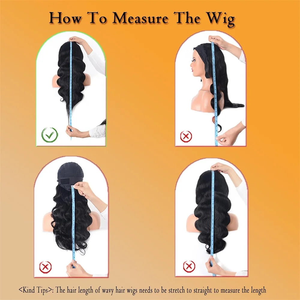 Perruque Body Wave Brésilienne Naturelle pour Femme Africaine, Cheveux Humains, Fait à la Machine, Densité 180%, Document