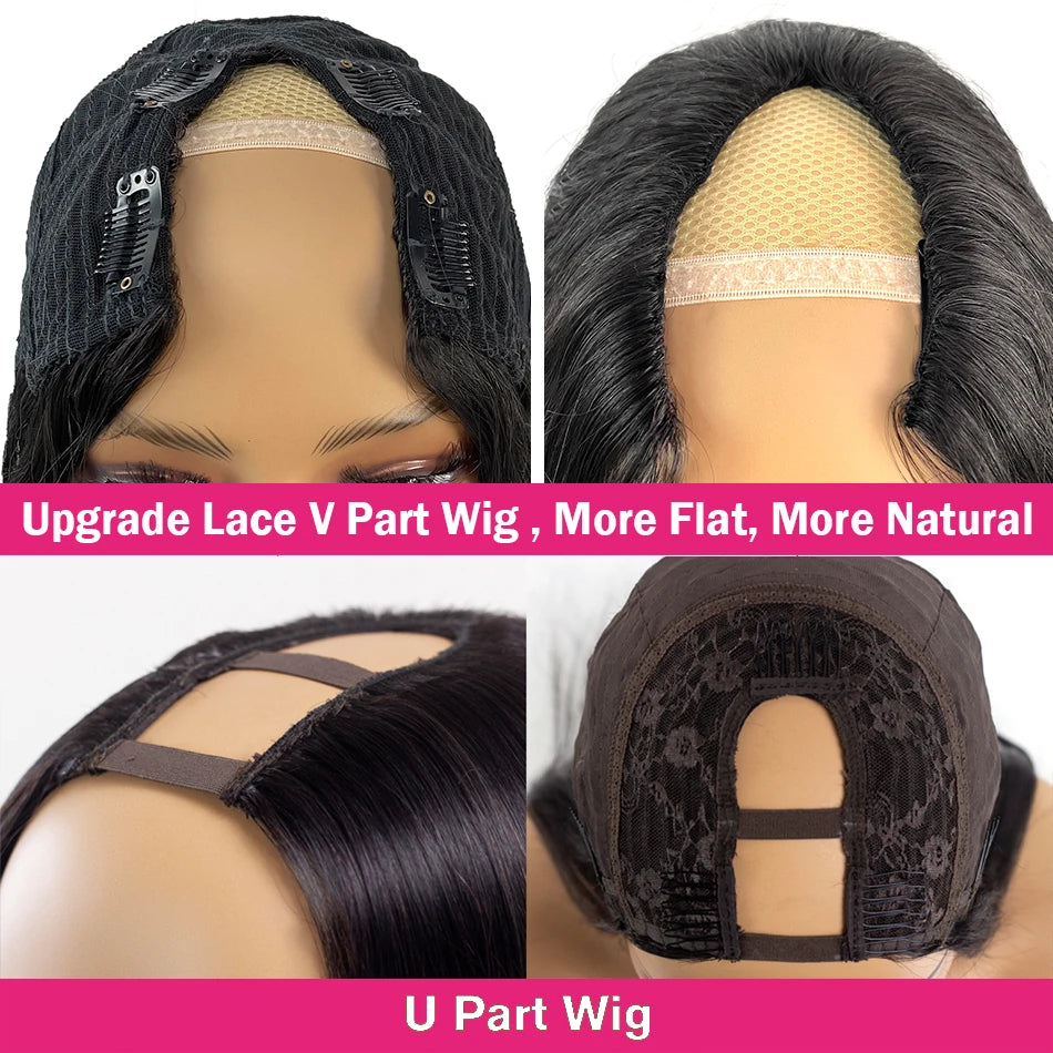 Sophia-Perruque Brésilienne en Cheveux Naturels Lisses pour Femme, Sans Laisser de Traces