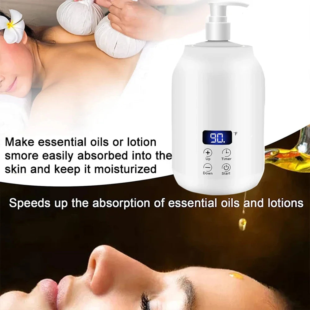 Chauffe-Lotion de Massage Digital - Réchauffeur Huile Crème LED Minuteur - Lencensa 