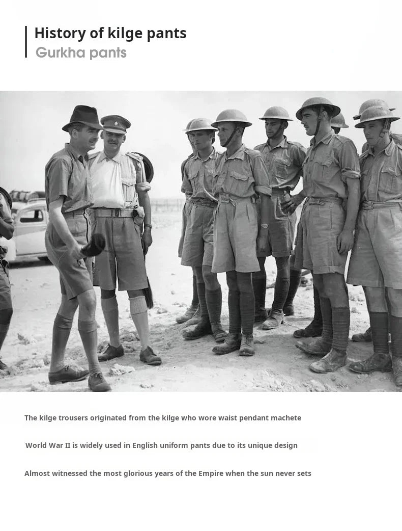 Pantalon Gurkha Homme MADEN - Cargo Vintage Coton Taille Haute Kaki - Lencensa 