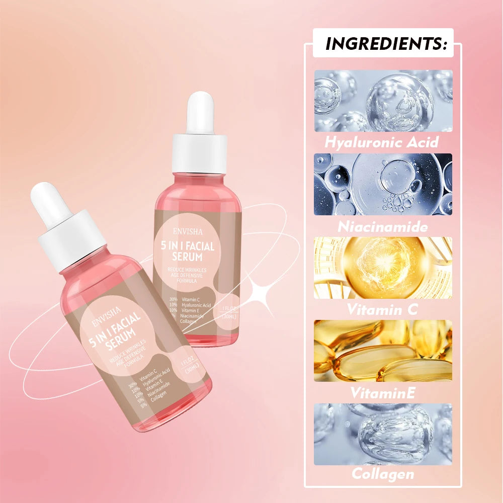 Sérum Visage Lencensa - Collagène + Acide Hyaluronique + Niacinamide Multi-Actifs
