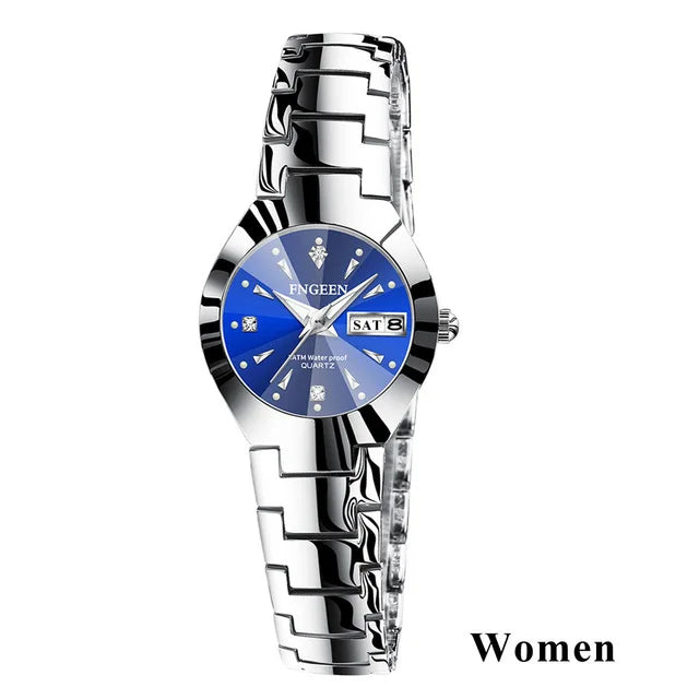 FNGEEN-Montre à Quartz de Luxe en Acier Inoxydable pour Homme et Femme, Montre-Bracelet Étanche pour Couple, Amoureux, 2023, 5808