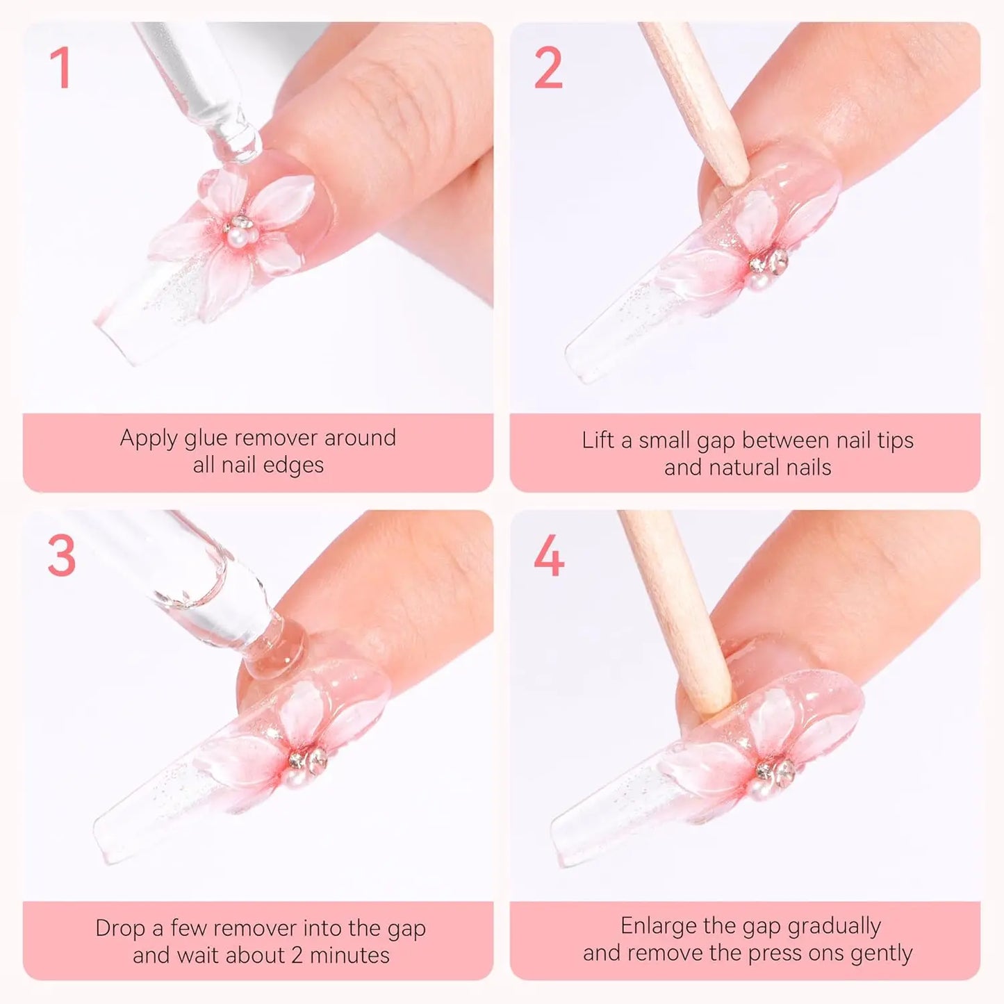 Makartt Dissolvant de colle et de colle à ongles super fort, déboucheur de colle rapide |   Facile retrait avec un applicateur compte-gouttes pour presse sur les ongles