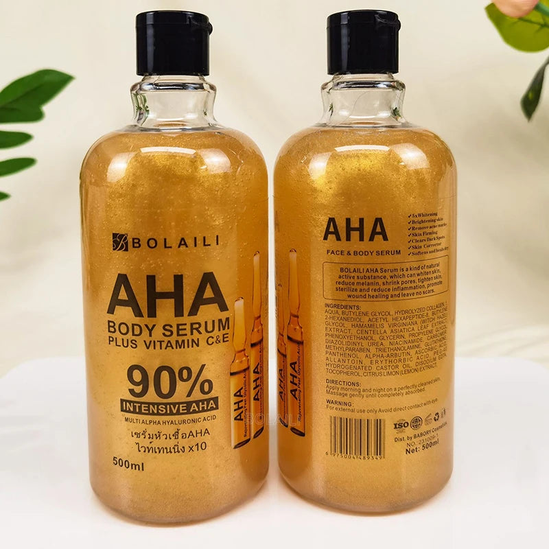 ALPHA acides hydroxy 24K or visage corps sérum vitamine C & E Essence raffermissant hydratant taches dissolvant blanchissant soins de la peau 500ml