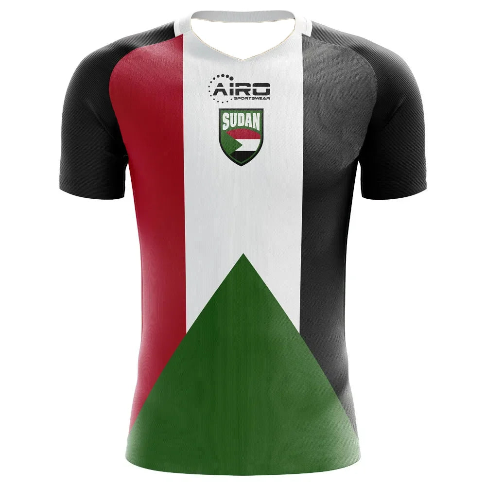 Maillot Soudan 2025 Rouge Classique - Jersey National Impression 3D Unisexe - Lencensa 