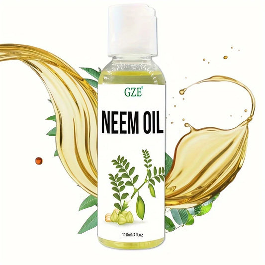 GZE Neem Oil for Skin, Hair Growth Undiluted Cold-Pressed, Uses for Hair, Skin, and Nails - Lencensa 