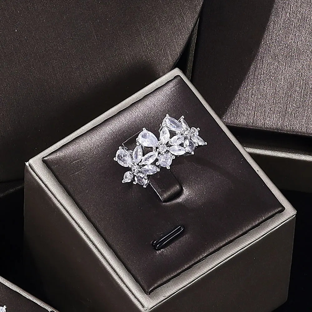 Ensemble de bijoux de mariée en zircone cubique, ensemble de quatre pièces de luxe pour fête de mariage en cristal de dubaï, offre spéciale en asie centrale, nouvelle collection 2023