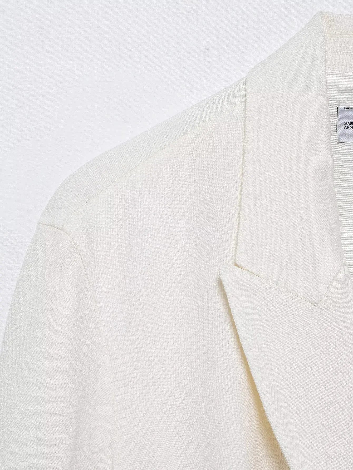 HH – costumes pour femmes, col rabattu blanc, manches longues, blazer à lacets + pantalon Long taille haute avec fermeture éclair, ensembles de mode printemps - Lencensa 