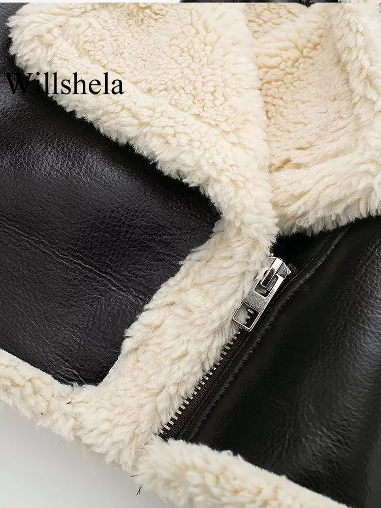 Willshela femmes mode solide avant vestes à glissière Vintage revers cou manches longues femme Chic dame tenues