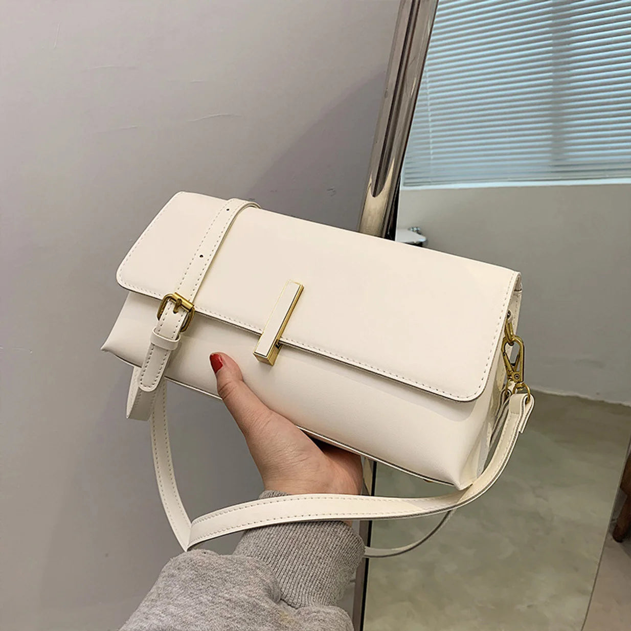 Hot Sacs En Cuir Pu Pour Femmes, Sac Messager Simple, Décontraé, Tout Match, Mode Initiée, Nouveau Style Coréen, Dames