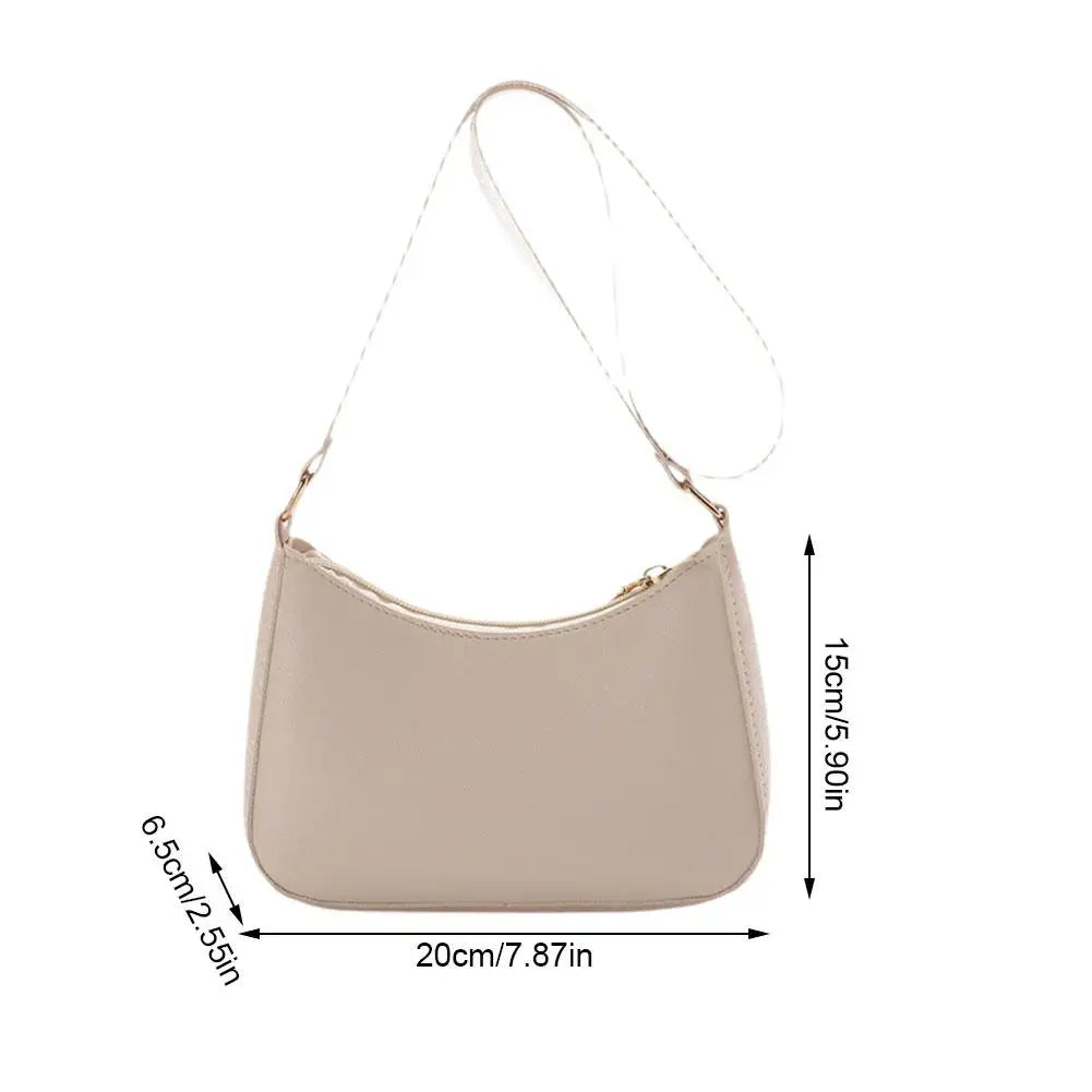 Nouveaux sacs à main de mode pour femmes rétro couleur unie en cuir PU épaule sous les bras sac décontracté femmes Hobos sacs à main sac à main femme - Lencensa 