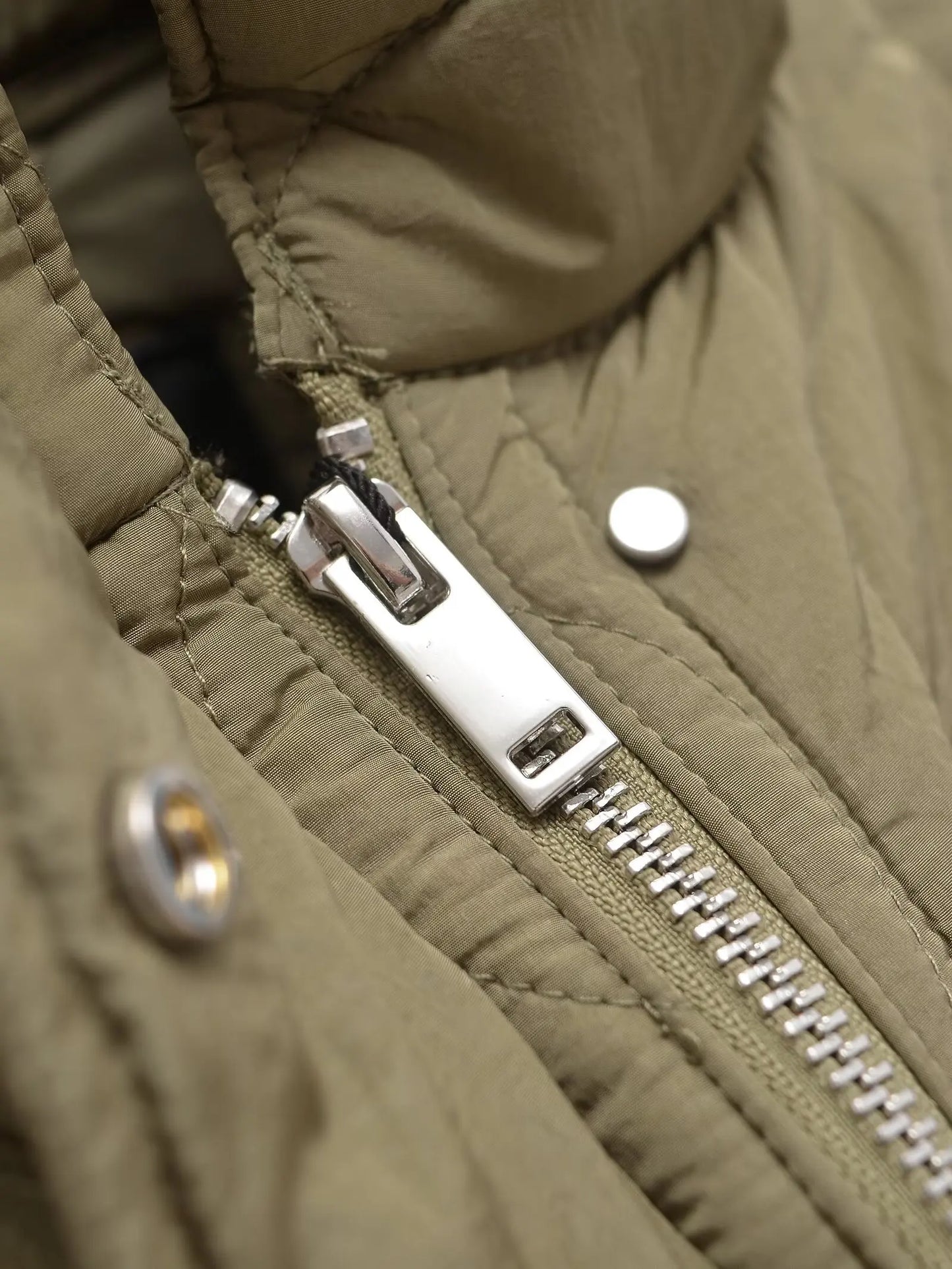 Veste d'hiver en coton pour femmes, nouveau style européen et américain, col montant, ample, cordon de serrage, fermeture éclair - Lencensa 