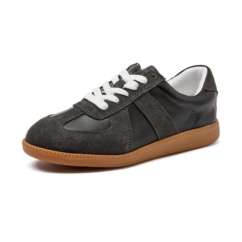 Baskets Femme en Cuir Véritable - Chaussures Décontractées Printemps 2025