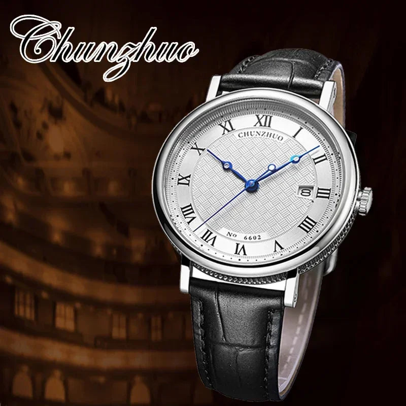 Montre à quartz ultra-plate pour hommes, mouvement d'anticorps contractés, 38mm, acier inoxydable importé du 10/2019 sur