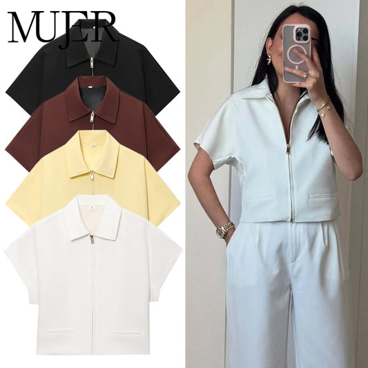 Veste Courte Premium Lencensa Femme - Blazer Été Haute Qualité Manches Courtes