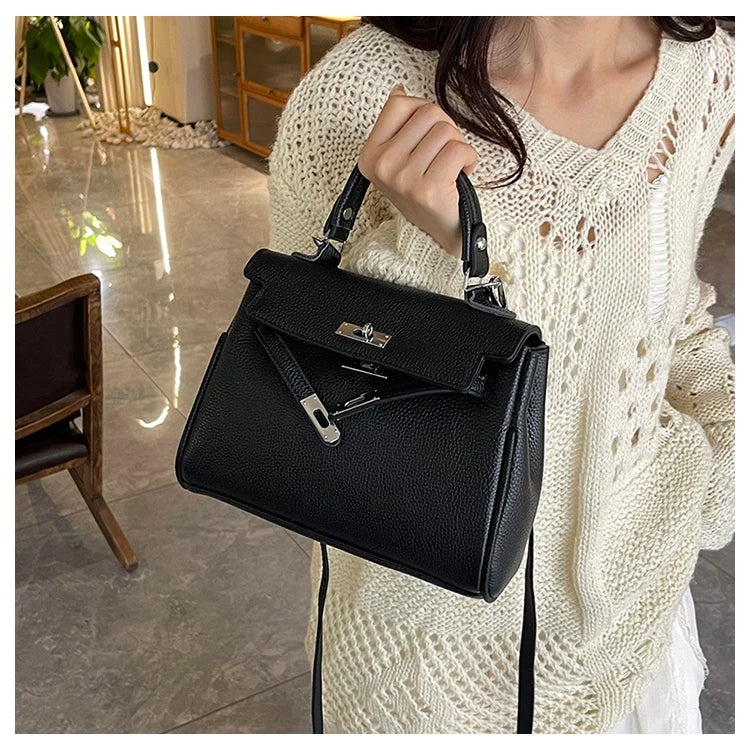 Sac messager en cuir classique pour femmes, sac à bandoulière, fourre-tout de marque de luxe, célèbre styliste populaire élégant - Lencensa 