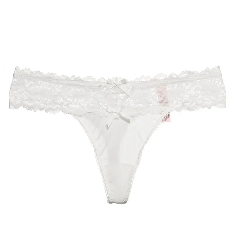 String Femme Dentelle - Taille Basse Broderie - Lencensa 