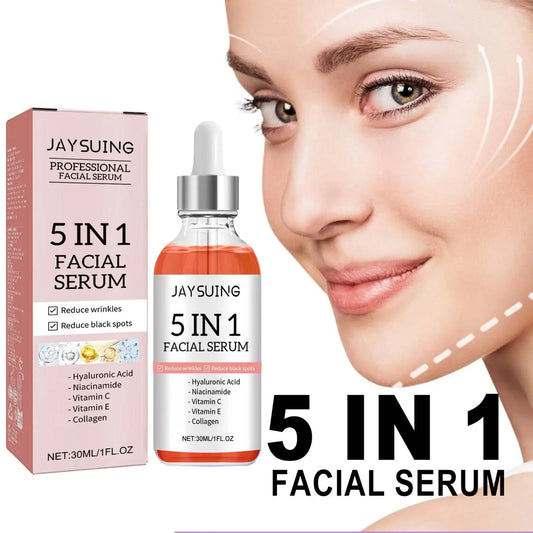 Sérum pour le visage 5 en 1, estompe les ridules, raffermissant, rétrécit les pores, hydratant, éclaircissant, acide hyaluronique, rétinol, 1/2/3 pièces