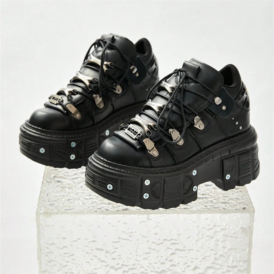 Lencensa - Chaussures Gothiques Premium | Baskets Plateforme Rock Punk de Qualité Supérieure