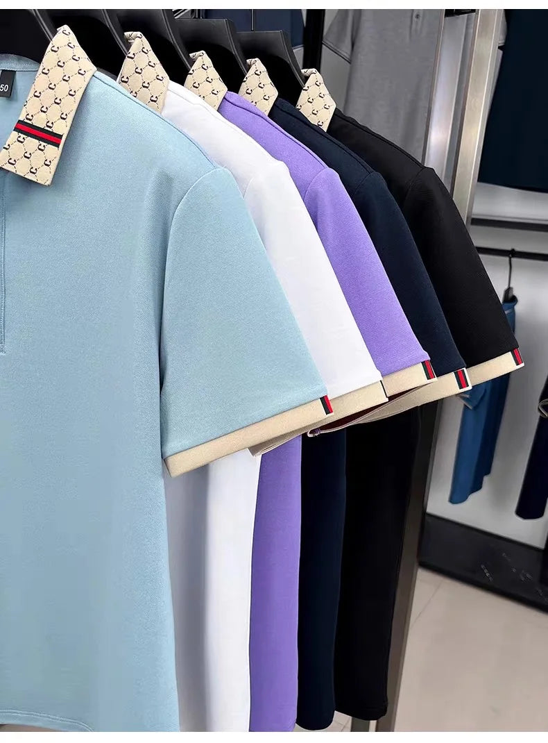 Polo Homme Luxe Lettre B - Manches Courtes Respirant Été - Lencensa 