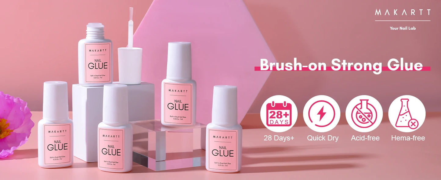 Makartt Dissolvant de colle et de colle à ongles super fort, déboucheur de colle rapide |   Facile retrait avec un applicateur compte-gouttes pour presse sur les ongles